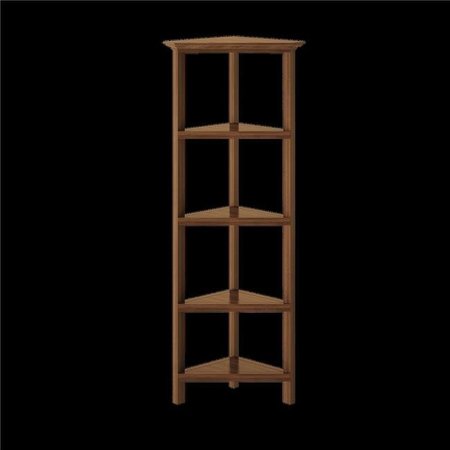 NEWRIDGE HOME GOODS NewRidge Home Goods 5020-163 4-Tier Corner Wooden Bookcase; Walnut 5020-163